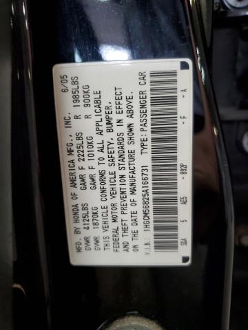 1HGCM56825A166731 - 2005 HONDA ACCORD EX BLACK photo 12