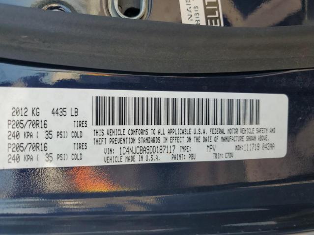 1C4NJCBA9DD187117 - 2013 JEEP COMPASS SPORT Көк фото 13