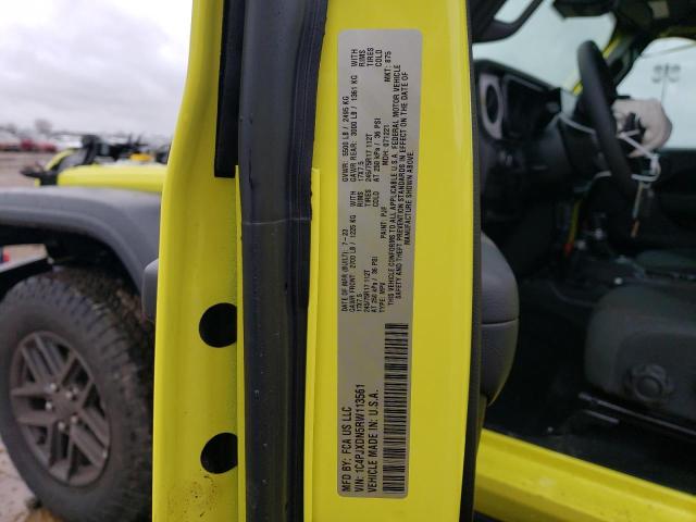 1C4PJXDN5RW113561 - 2024 JEEP WRANGLER SPORT YELLOW photo 12