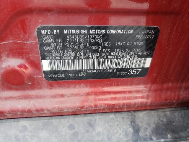 JA4AR3AU8HZ038610 - 2017 MITSUBISHI OUTLANDER ES RED photo 13