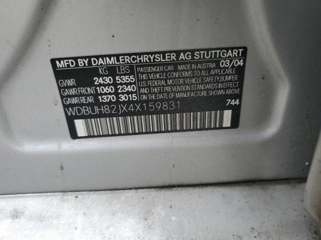 WDBUH82JX4X159831 - 2004 MERCEDES-BENZ E 320 4MATIC SILVER photo 12