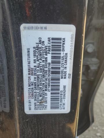 2T1KR32E73C083168 - 2003 TOYOTA COROLLA MA XR BLACK photo 12