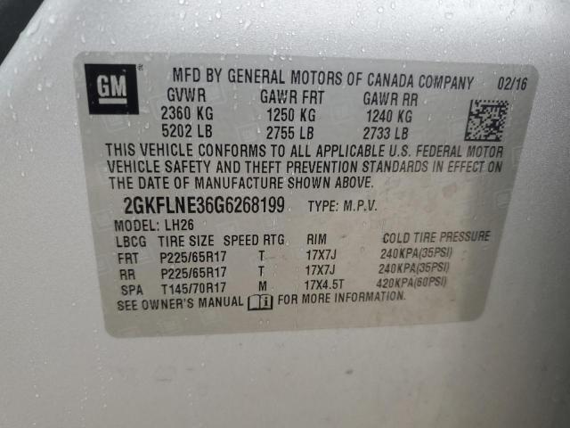 2GKFLNE36G6268199 - 2016 GMC TERRAIN SLE SILVER photo 13