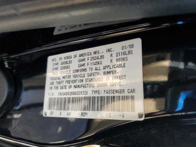 19UUA66268A029326 - 2008 ACURA TL BLACK photo 12