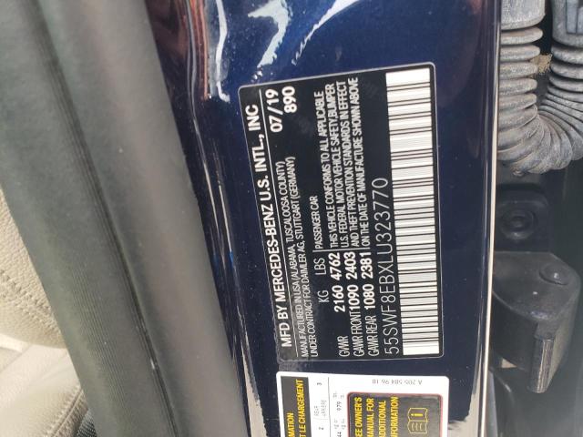 55SWF8EBXLU323770 - 2020 MERCEDES-BENZ C 300 4MATIC BLUE photo 12