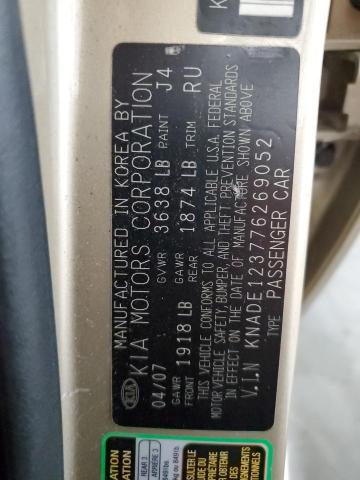 KNADE123776269052 - 2007 KIA RIO BASE TAN photo 12