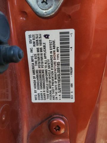 5J6YH18345L009185 - 2005 HONDA ELEMENT LX ORANGE photo 12