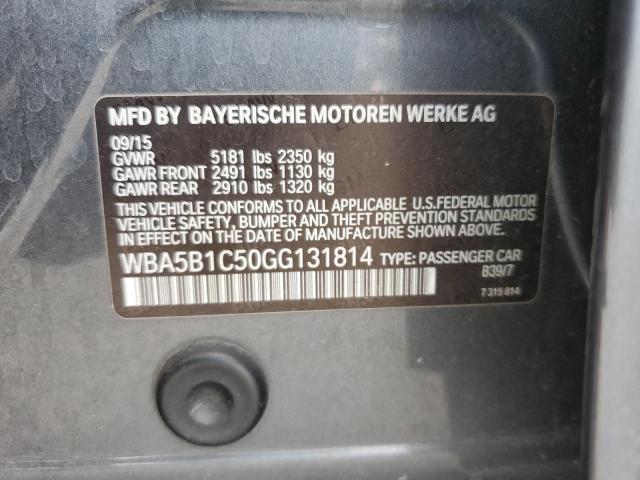 WBA5B1C50GG131814 - 2016 BMW 535 I GRAY photo 12
