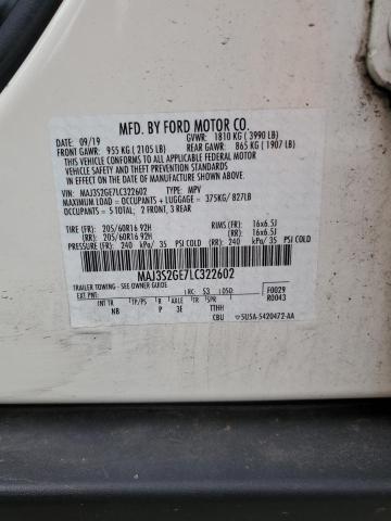 MAJ3S2GE7LC322602 - 2020 FORD ECOSPORT SE Weiß Foto 12