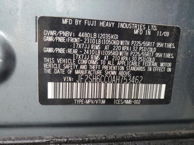 JF2SH6CC0AH753462 - 2010 SUBARU FORESTER 2.5X PREMIUM BLUE photo 14