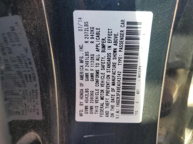 1HGCR3F89EA043742 - 2014 HONDA ACCORD EXL BLACK photo 12