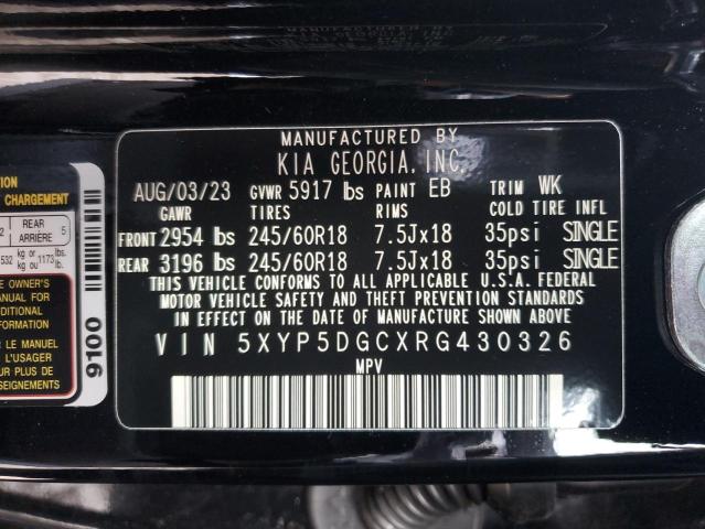 5XYP5DGCXRG430326 - 2024 KIA TELLURIDE SX BLACK photo 14