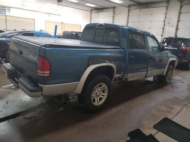 1B7HG48N12S696297 - 2002 DODGE DAKOTA QUAD SLT BLUE photo 3