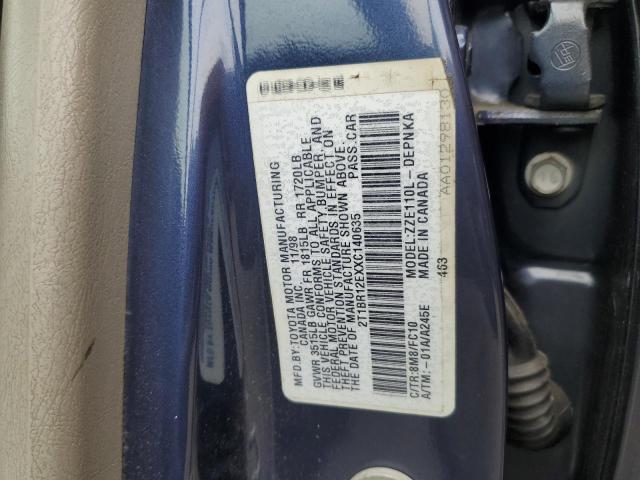 2T1BR12EXXC140635 - 1999 TOYOTA COROLLA VE 蓝色 照片 12