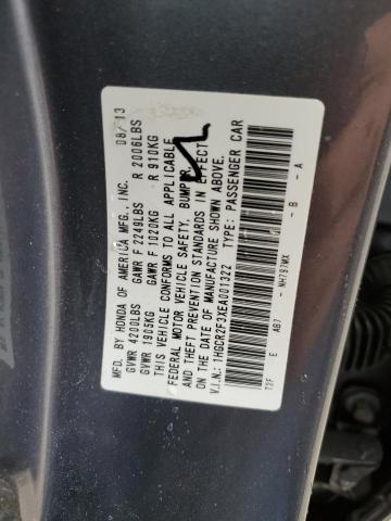 1HGCR2F3XEA001322 - 2014 HONDA ACCORD LX GRAY photo 13