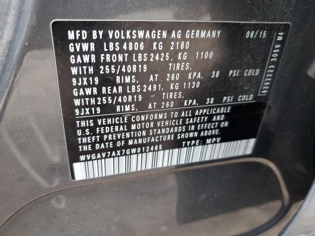 WVGAV7AX7GW012465 - 2016 VOLKSWAGEN TIGUAN S GRAY photo 14