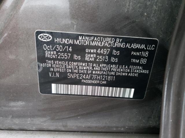 5NPE24AF7FH121811 - 2015 HYUNDAI SONATA SE BROWN photo 12