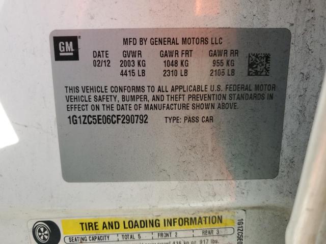 1G1ZC5E06CF290792 - 2012 CHEVROLET MALIBU 1LT 米色 照片 12