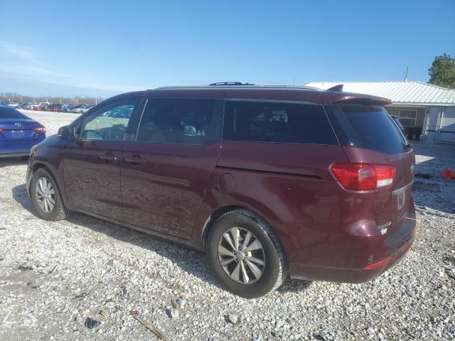 KNDMB5C14F6040195 - 2015 KIA SEDONA LX BURGUNDY photo 2