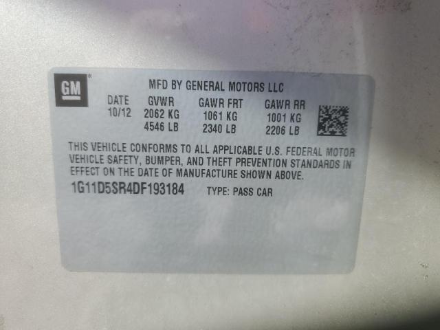 1G11D5SR4DF193184 - 2013 CHEVROLET MALIBU 1LT 米色 照片 12