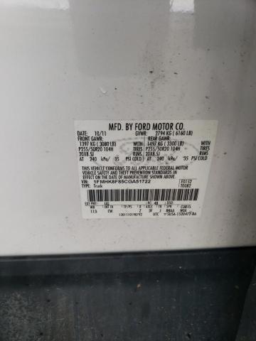 1FMHK8F85CGA51722 - 2012 FORD EXPLORER LIMITED Weiß Foto 14