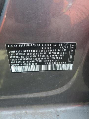 3VWDP7AJ5DM449235 - 2013 VOLKSWAGEN JETTA SE Grau Foto 12