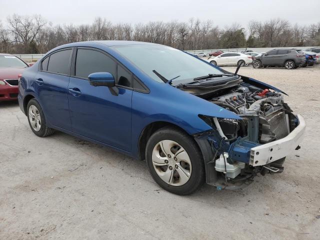 19XFB2F52EE040193 - 2014 HONDA CIVIC LX BLUE photo 4