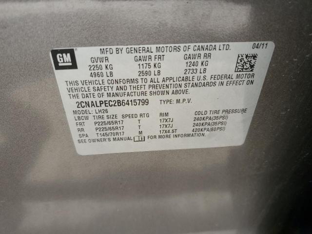 2CNALPEC2B6415799 - 2011 CHEVROLET EQUINOX LT 棕色 照片 13