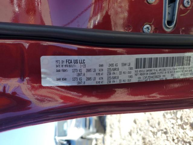 1C4PJMDX4KD386234 - 2019 JEEP CHEROKEE LIMITED Rot Foto 13