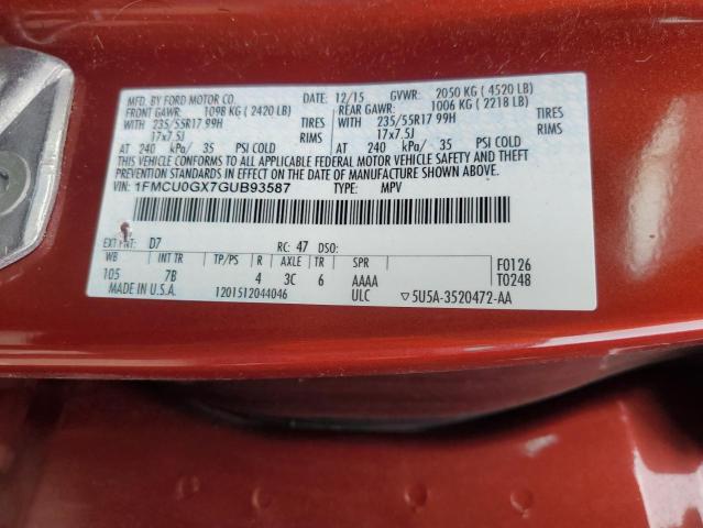 1FMCU0GX7GUB93587 - 2016 FORD ESCAPE SE ORANGE photo 13