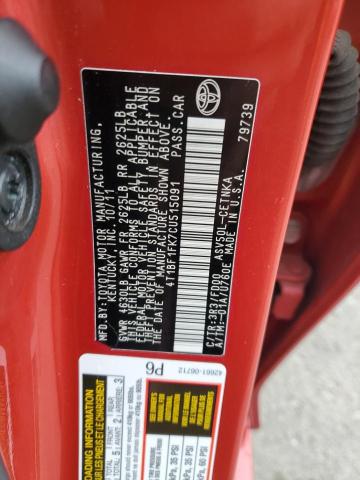 4T1BF1FK7CU515091 - 2012 TOYOTA CAMRY BASE Червоний фото 12