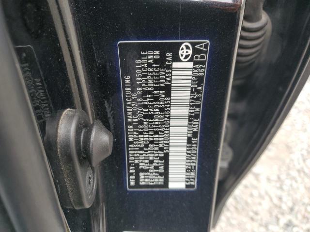 5YFBURHE0GP465458 - 2016 TOYOTA COROLLA L BLACK photo 12