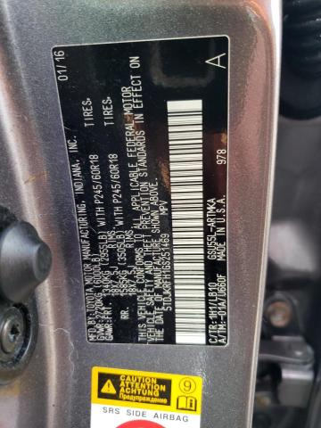 5TDJKRFH1GS251469 - 2016 TOYOTA HIGHLANDER XLE CHARCOAL photo 14