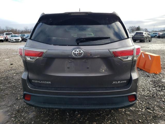 5TDJKRFH1GS251469 - 2016 TOYOTA HIGHLANDER XLE CHARCOAL photo 6