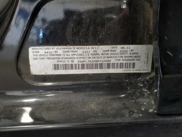 3VWPL7AJ2BM712089 - 2011 VOLKSWAGEN JETTA TDI أسود صورة 12