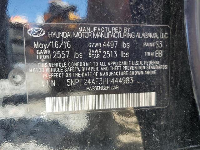 5NPE24AF3HH444983 - 2017 HYUNDAI SONATA SE 黑色 照片 12