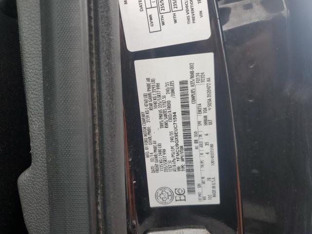 1FMCU9GX9EUC71594 - 2014 FORD ESCAPE SE BLACK photo 12