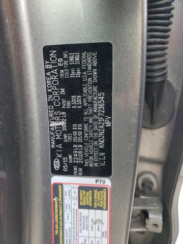 KNDJN2A21F7236545 - 2015 KIA SOUL GRAY photo 13