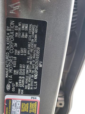 KNDJP3A57H7495859 - 2017 KIA SOUL + SILVER photo 12