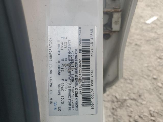 JM1BL1SF0A1238692 - 2010 MAZDA 3 I WHITE photo 12