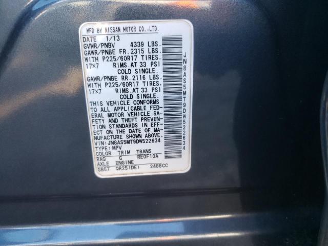 JN8AS5MT9DW522634 - 2013 NISSAN ROGUE S 石墨色 照片 14