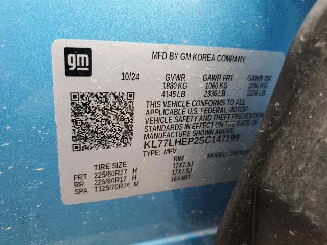 KL77LHEP2SC147199 - 2025 CHEVROLET TRAX 1LT ლურჯი ფოტო 13