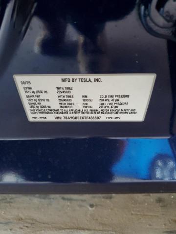 7SAYGDEEXTF438897 - 2026 TESLA MODEL Y BLUE photo 12