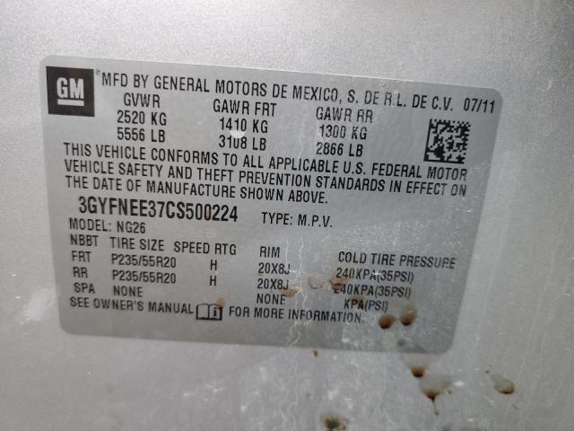 3GYFNEE37CS500224 - 2012 CADILLAC SRX PERFORMANCE COLLECTION Ақ фото 12