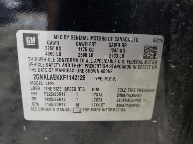 2GNALAEKXF1142128 - 2015 CHEVROLET EQUINOX LS შავი ფოტო 13