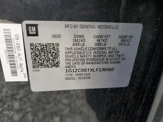 1G1ZC5STXLF130560 - 2020 CHEVROLET MALIBU LS BLUE photo 12