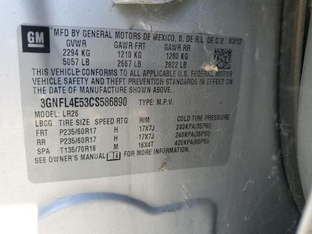 3GNFL4E53CS586890 - 2012 CHEVROLET CAPTIVA SPORT Gümüş foto 13
