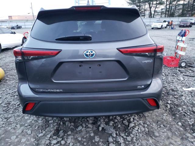 5TDGBRCH0MS529935 - 2021 TOYOTA HIGHLANDER HYBRID XLE GRAY photo 6