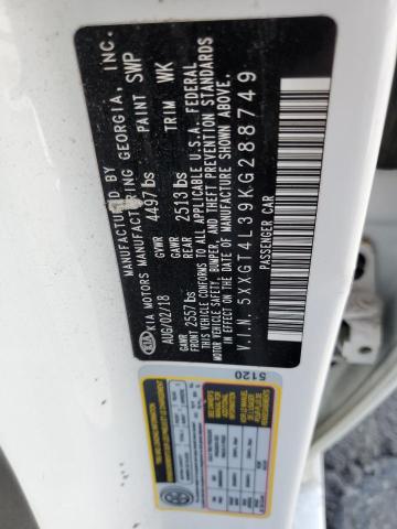 5XXGT4L39KG288749 - 2019 KIA OPTIMA LX Biały zdjęcie 12