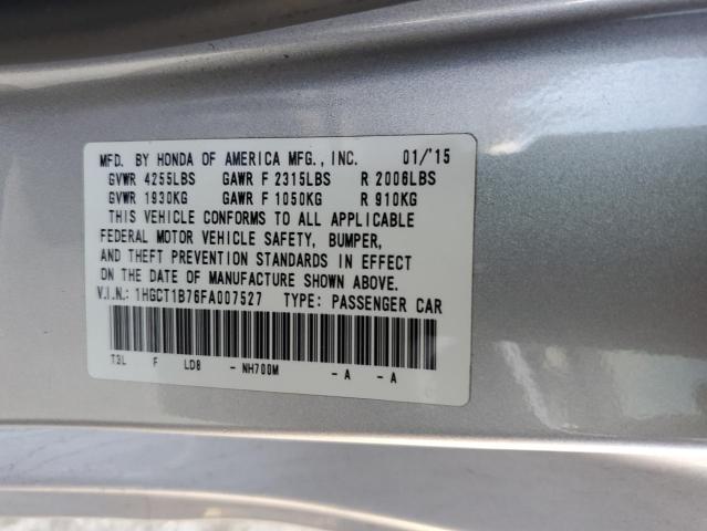 1HGCT1B76FA007527 - 2015 HONDA ACCORD EX 银色 照片 12